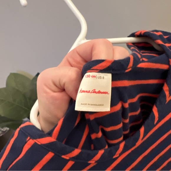 Hanna Anderson Dress Girls 8 Stripped - Picture 5 of 7